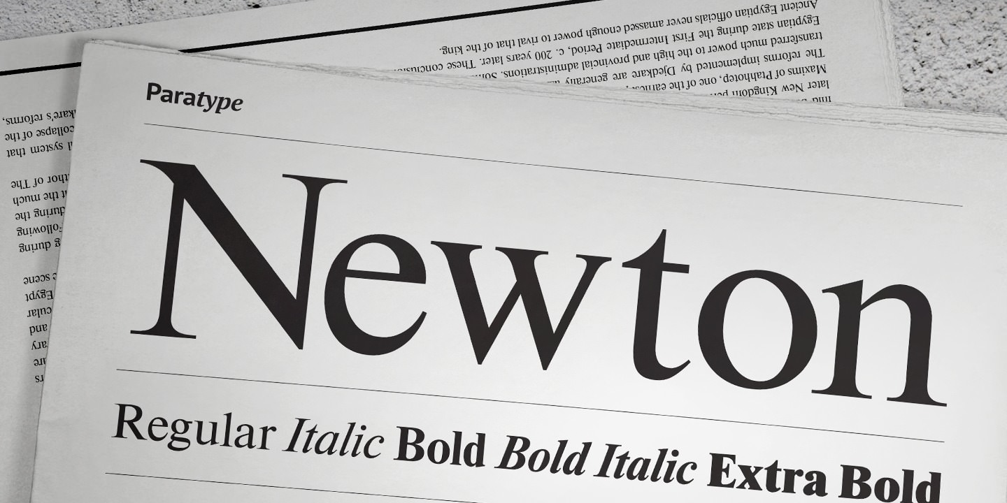 Ejemplo de fuente Newton Bold Italic